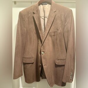 🧥 Hickey Freeman Union-Made Brown Suede-Style Sport Coat | 46R | Made in 🇨🇦